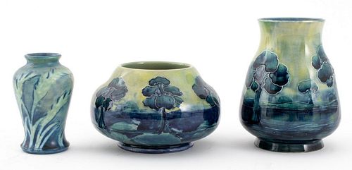 Moorcroft "Wheat" and "Hazeldene" Pottery Vases, 3