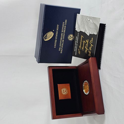 50th Anniversary Kennedy Half-Dollar Gold Proof Coin