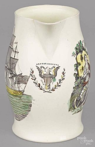 Liverpool pitcher, 19th c., with transfer decor