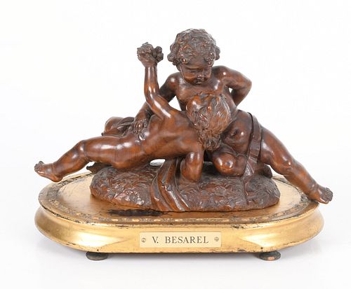 Valentino Besarel (1829 - 1902) Wooden Figural Group