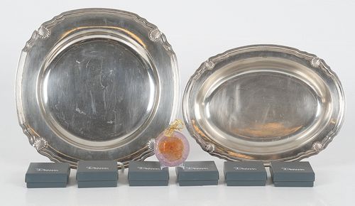 Christofle Gallia Silver Plate and Daum Glass