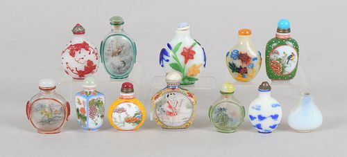 A Group of Chinese Peking Glass Snuff Bottles