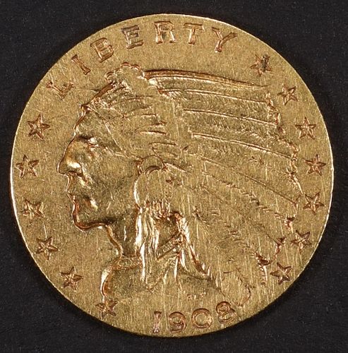 1908 $2.5 INDIAN GOLD COIN