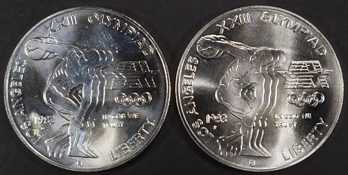 1983-P, D DISCUS THROWER $1 SILVER COMM COINS