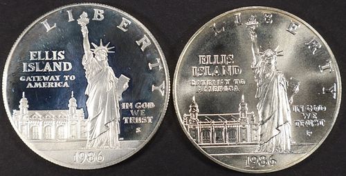 1986-P, S STATUE OF LIBERTY $1 SILVER COMM COINS