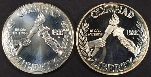 1988-D, S XXIV OLYMPIAD $1 SILVER COMM COINS