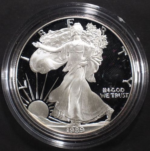 1989 PROOF AMERICAN SILVER EAGLE OGP