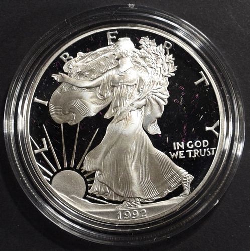 1992 PROOF AMERICAN SILVER EAGLE OGP