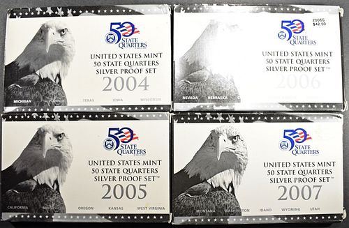 2004-2007 US SILVER PROOF QUARTER SETS
