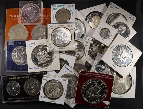 (24) MIXED SILVER FOREIGN APPROX 15 OZ ASW