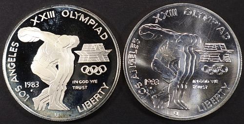 1983-S, S DISCUS THROWER $1 SILVER COMM COINS