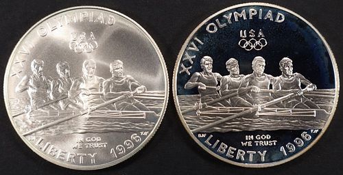 1996-D, P ROWING $1 SILVER COMM COINS