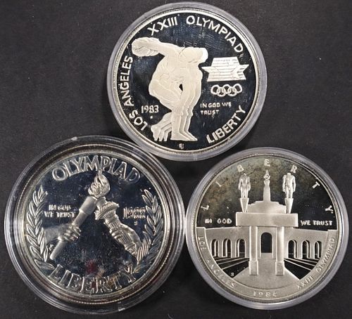 COLLECTORS LOT OLYMPIC $1 SILVER COMM COINS