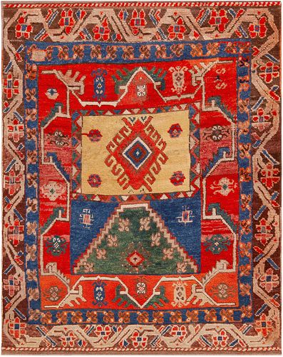 Central Anatolia Konya Antique Rug 4 ft 8 in x 3 ft 8 in (1.42 m x 1.11 m)