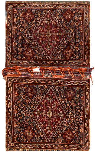 Persian Antique Qashqai Dowry Bag 3 ft 2 in x 1 ft 9 in (0.96 m x 0.53 m)
