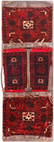 Antique West Anatolia Saddle Bag 4 ft 3 in x 1 ft 7 in (1.29 m x 0.48 m)