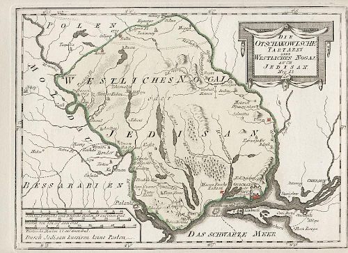 1789 Engraved Map of Ukraine with the Black Sea port of Ochakov