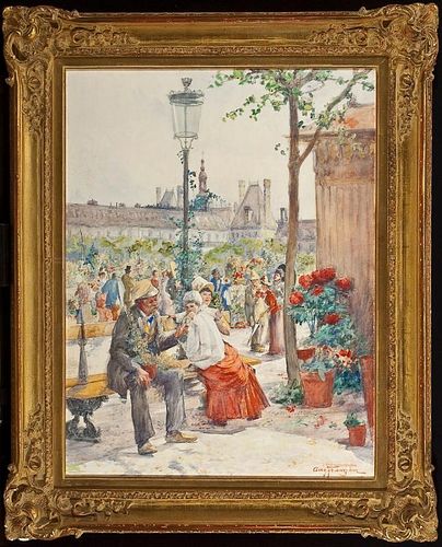 August Franzen (1863-1938), Le Marche aux Fleurs de Notre Dame