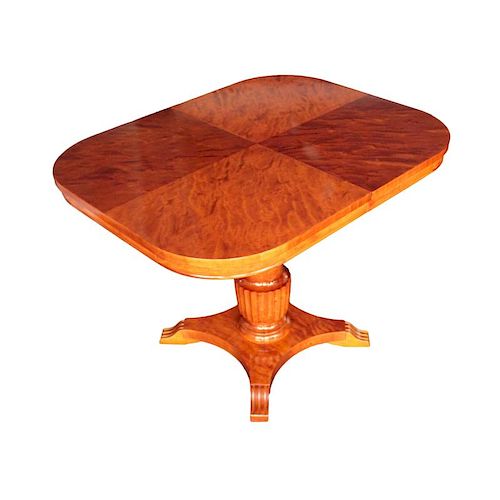 Versatile Swedish Art Deco Period Rectangular Swivel Extension Table