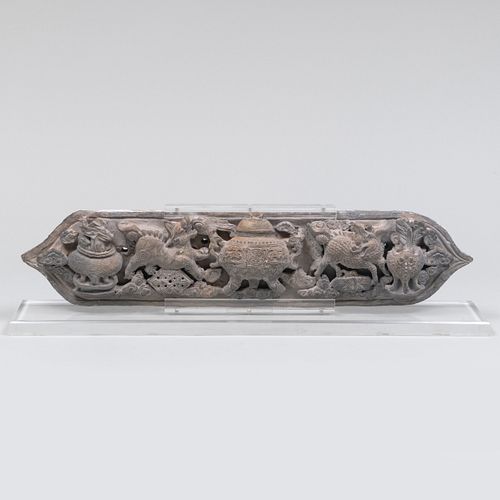 Chinese Grey Pottery Molded Architectural Panel