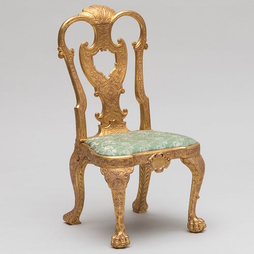 George I Style Giltwood Side Chair, Modern