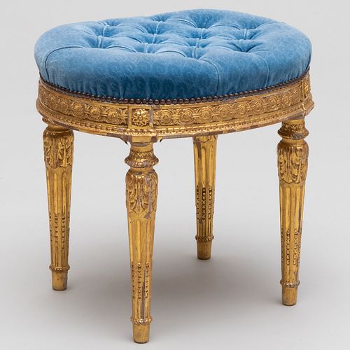 Louis XVI Style Giltwood Tabouret, Possibly North European, from Ven House