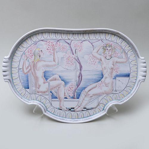 Tyra Lundgren for Rorstrand Porcelain Shaped Platter