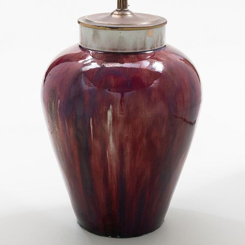 Chinese Copper Red Porcelain Jar Mounted as a Lamp