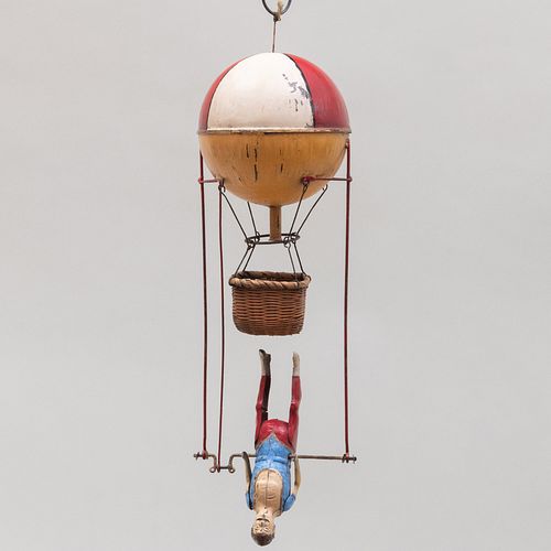 Hot Air Balloon Acrobat Tin Toy and a French Tandem Cyclists Tin Toy