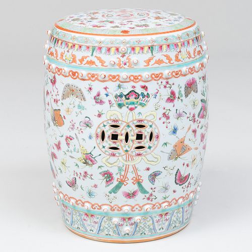 Chinese Famille Rose Porcelain Garden Seat