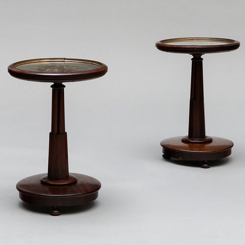 Pair of Victorian Mahogany and Needlework Side Tables