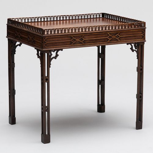 George III Style Carved Mahogany Silver Table