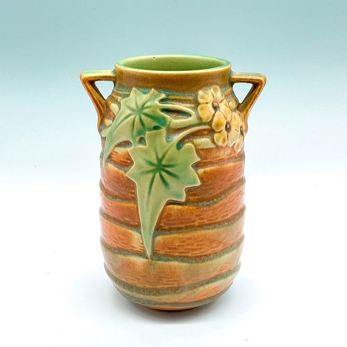 Roseville Pottery 1934 Brown Luffa Pattern Ceramic Vase