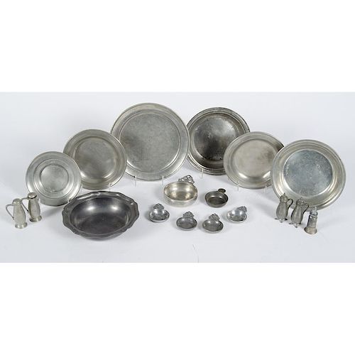 Pewter Plates, Porringers and Shakers