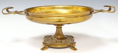NEOCLASSICAL STYLE GILT METAL TAZZA CENTERPIECE