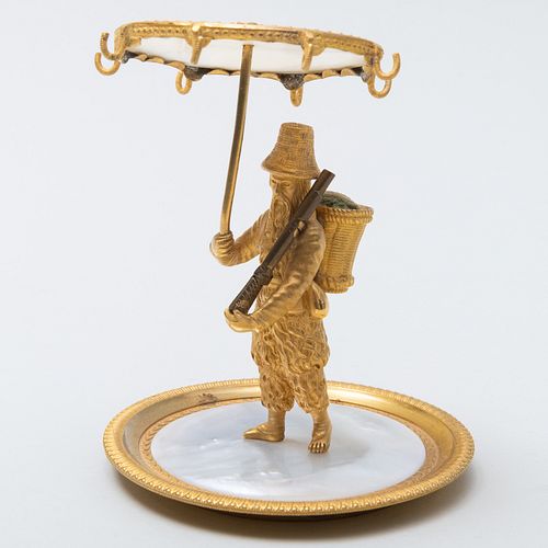 Charles X Ormolu and Mother-of-Pearl Ring Stand