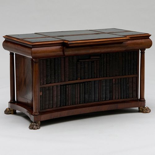 Unusual William IV Mahogany and Leather Retractable Library Desk