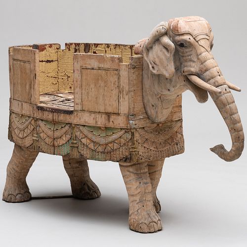 Painted Carousel Elephant, Possibly German by Friedrich Heyn