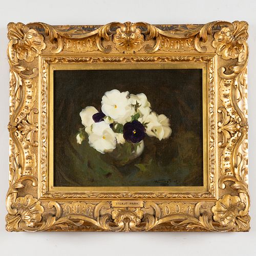 James Stuart Park (1862-1933): White and Purple Violas