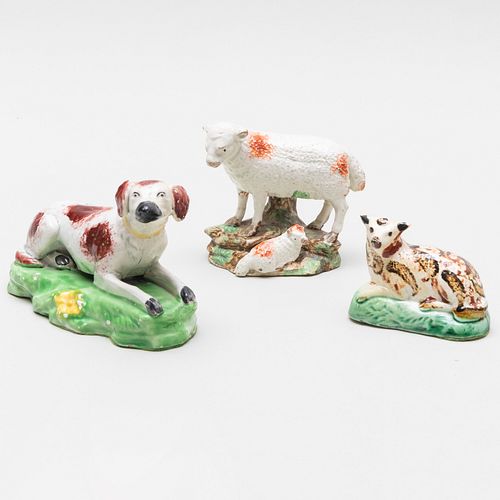 Three Staffordshire Models of Animals
