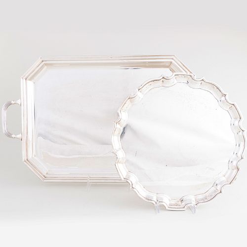 Tiffany & Co. Silver Salver and an Italian Silver Two Handle Tray