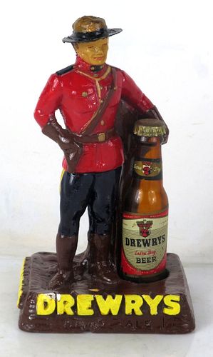 1960 Drewrys Beer Plaster (brown) Mini Bottle Statue South Bend Indiana 