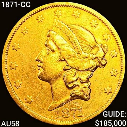 1871-CC $20 Gold Double Eagle CHOICE AU