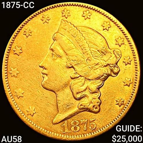 1875-CC $20 Gold Double Eagle CHOICE AU