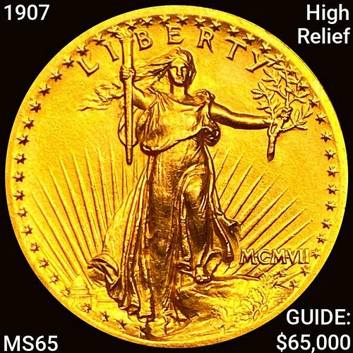 1907 $20 Gold Double Eagle High Relief UNCIRCULATE