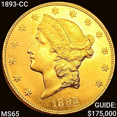 1893-CC $20 Gold Double Eagle UNCIRCULATED +