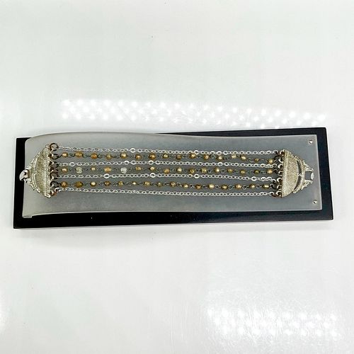 Pretty Vintage Silver Tone Multi-Strand Bracelet
