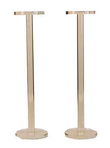 Pair of Contemporary Lucite Plant Stands