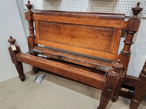 19Th C Single Rope Bed 49"H X 58 1/2"W