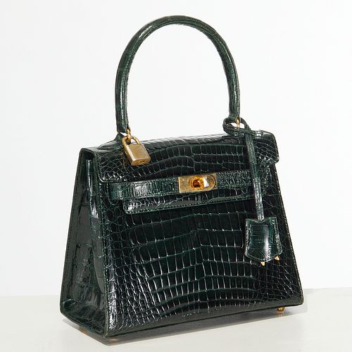 SISO dark green alligator handbag